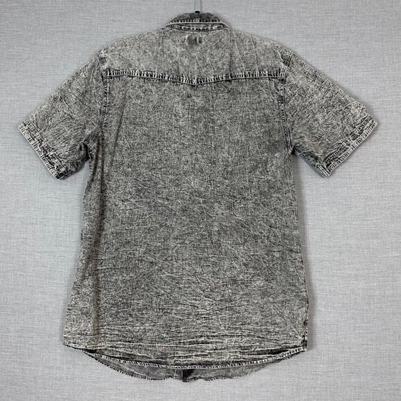 Buffalo David Bitton Cotton Shirt Mens Large Acid Wash Short Sleeve Button Up - Picture 3 of 8